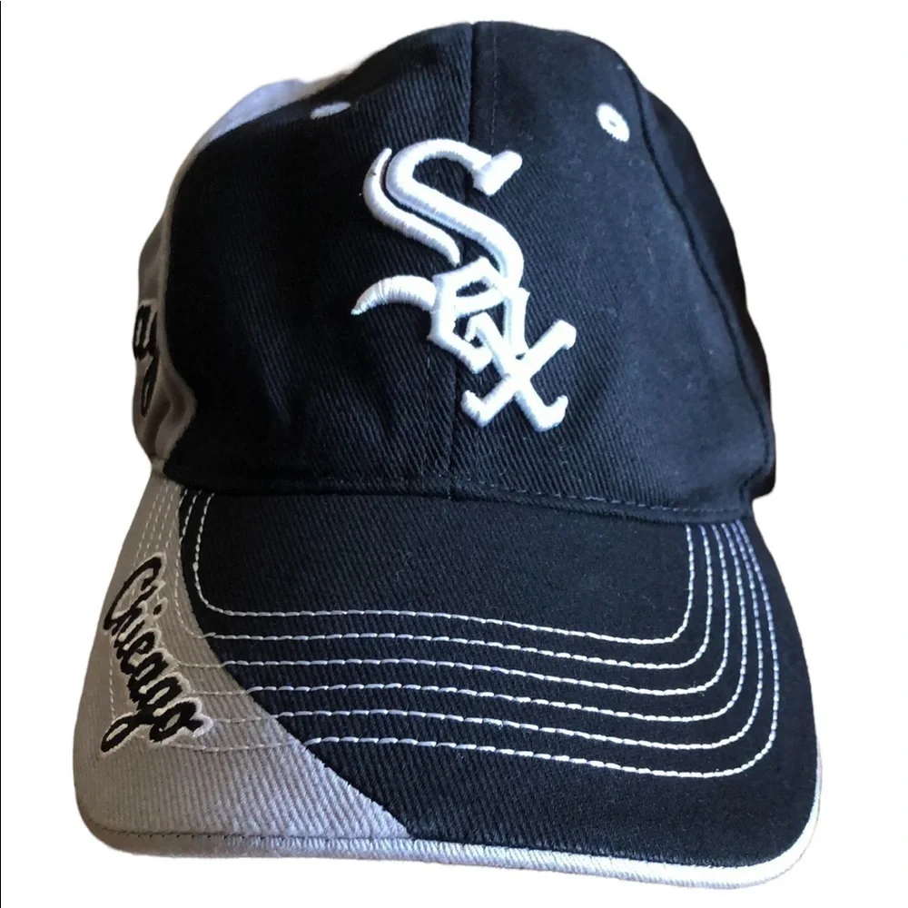 White Sox Chicago Baseball Cap Black White Gray Cotton
